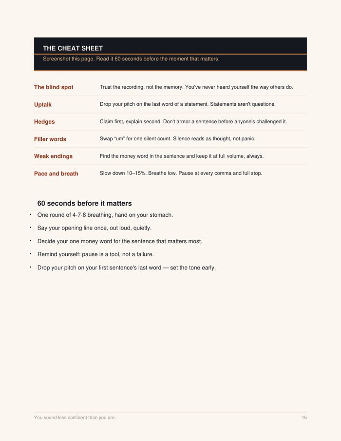 The one-page cheat sheet